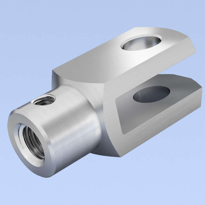 Clevis with additional thread makes anti-rotation mounting possible