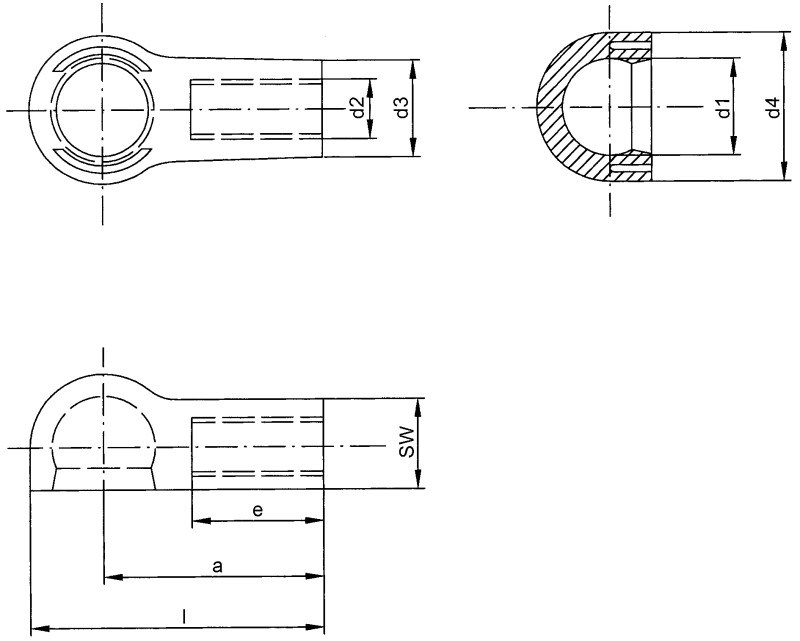 塑料制成的球座,类似于 DIN 71805 - Dimensional drawing 塑料制成的球座,类似于 DIN 71805 - Dimensional drawing