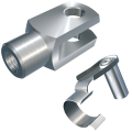 mbo Osswald is manufacturer of clevis joint, clevis joints, mbo standard AFKB, loose, consisting of clevis, clevises, according to DIN 71752, DIN ISO 8140, CETOP RP102P and folding spring bolts. We manufacture these from steel, 1.0718 resp. the folding spring bolt spring of spring steel.