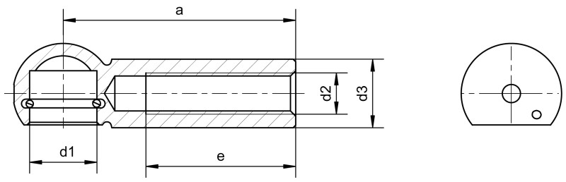 球座，类似于 DIN 71805 B 型，长版 - Dimensional drawing