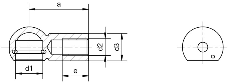 球座 DIN 71805 B 型 - Dimensional drawing