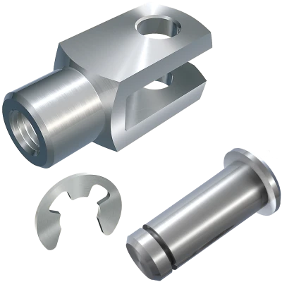 U 形夹接头（类似于 DIN 71751），带凹槽螺栓和锁紧垫圈 DIN 6799，松动
