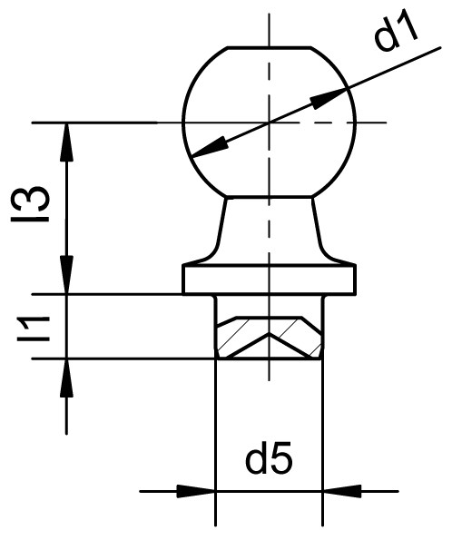 铆钉螺柱 DIN 71803 B 型 - Dimensional drawing