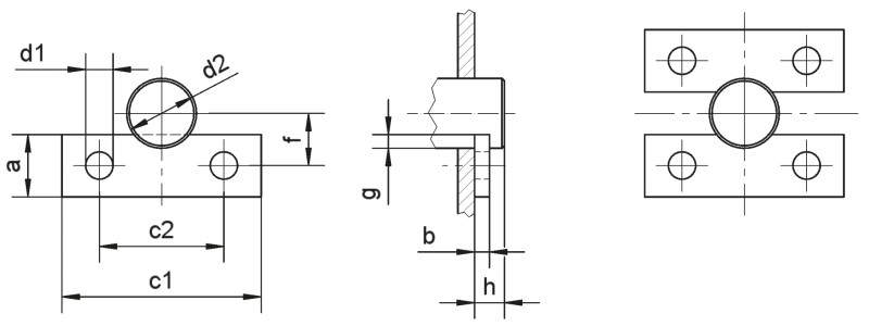 Axle holders DIN 15058 - Dimensional drawing